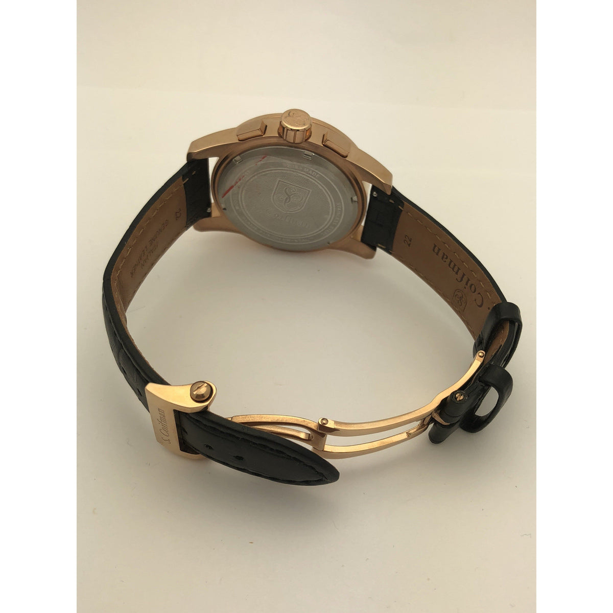 S. Coifman By Invicta Men's Black Leather Stainless Steel Case Watch SC0257