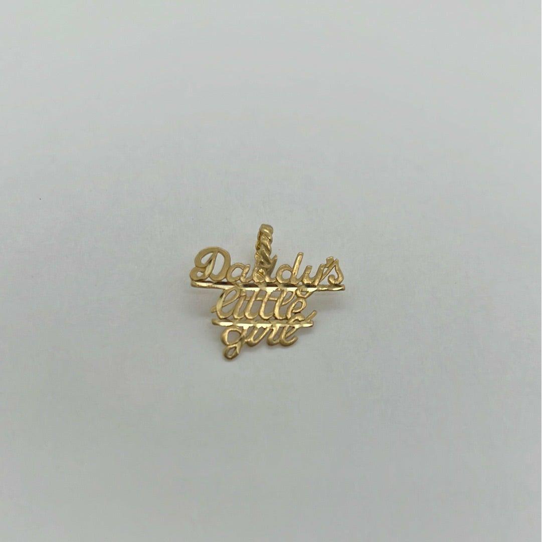 14K Yellow Gold Daddy's Little Girl Charm Pendant P002