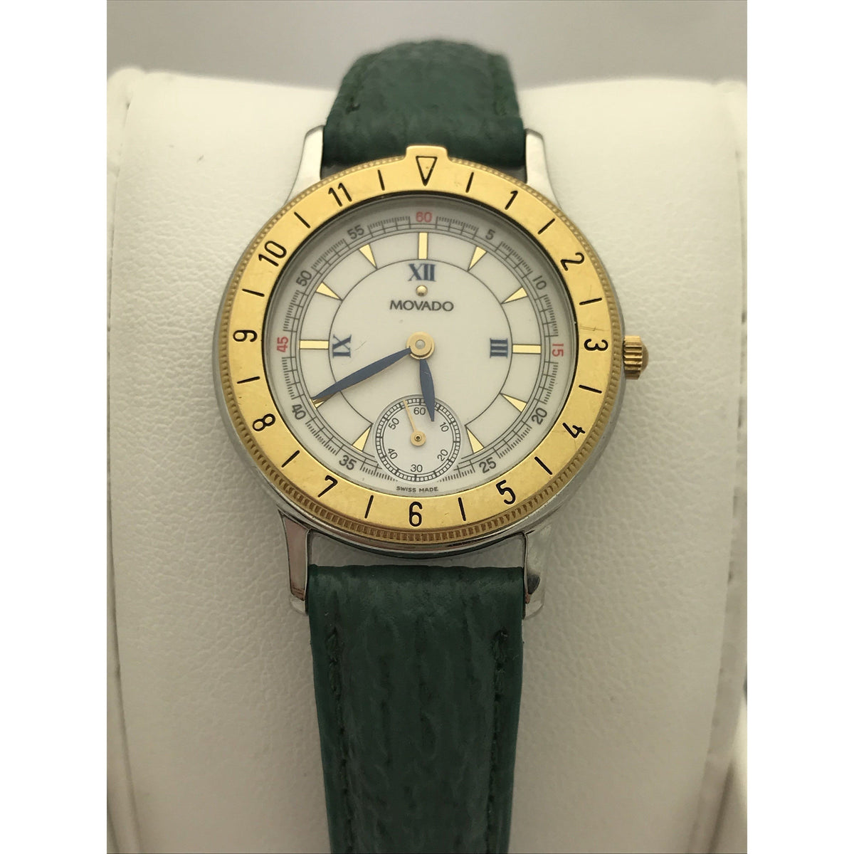 Movado Ladies White Dial Turquoise Genuine Shark Strap Watch 0290379