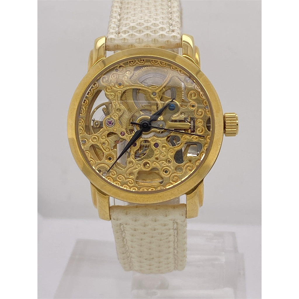 Akribos woman’s Watch Akribos XXIV AK475WT Automatic Skeleton Pave Gold Tone  main image 4