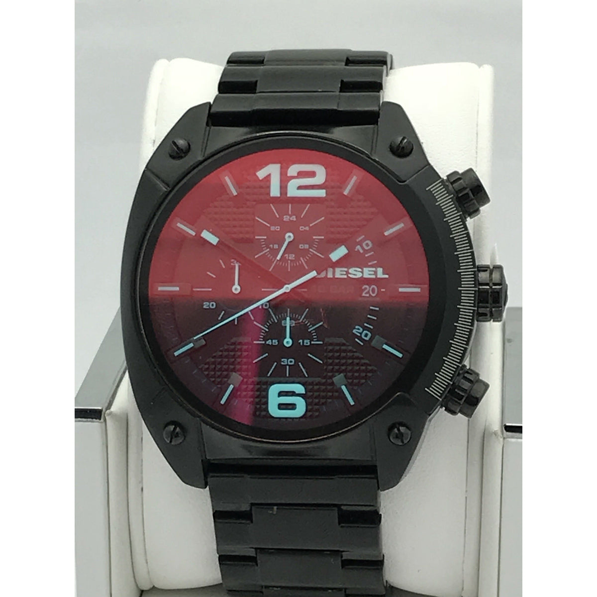 Diesel Men's Overflow Chrono Black Dial Black Ion Plated Watch DZ4316