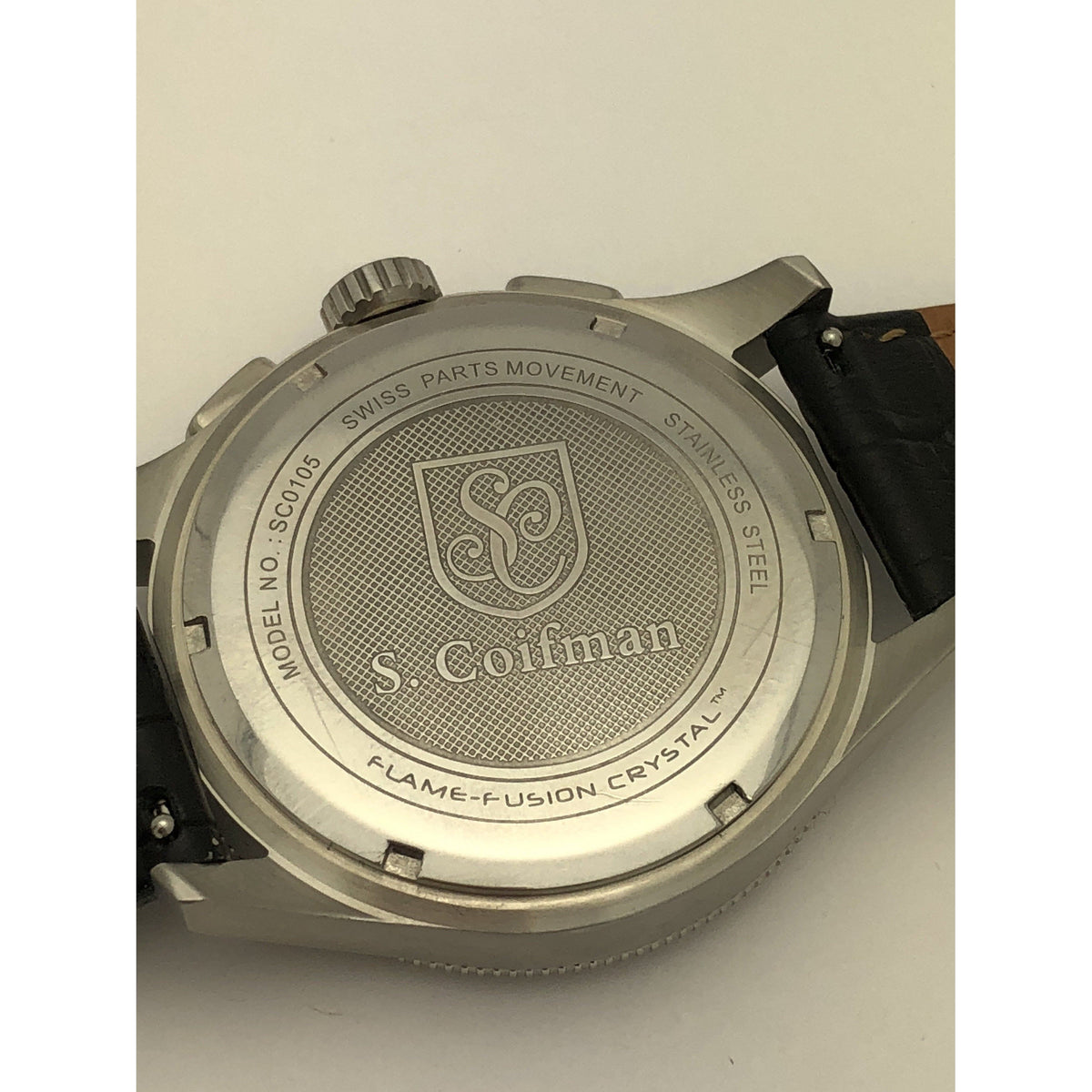 S. Coifman By Invicta Men's Silver Stainless Steel Case Black Band Watch SC0105