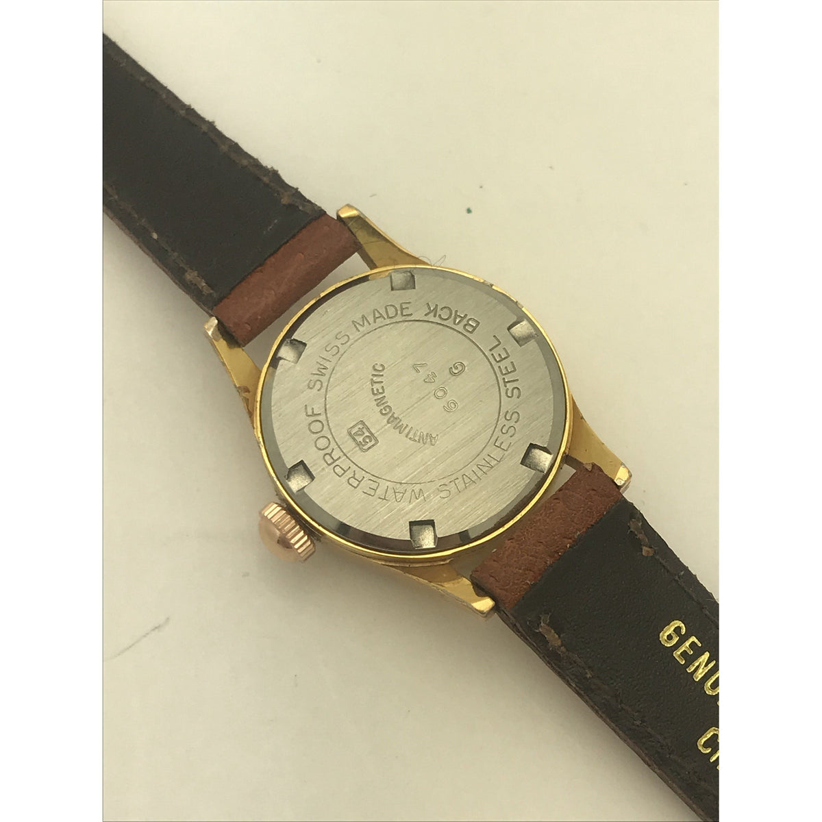 Rocar Ladies 15 Jewels Antimagnetic Brown Leather Band Watch 6047