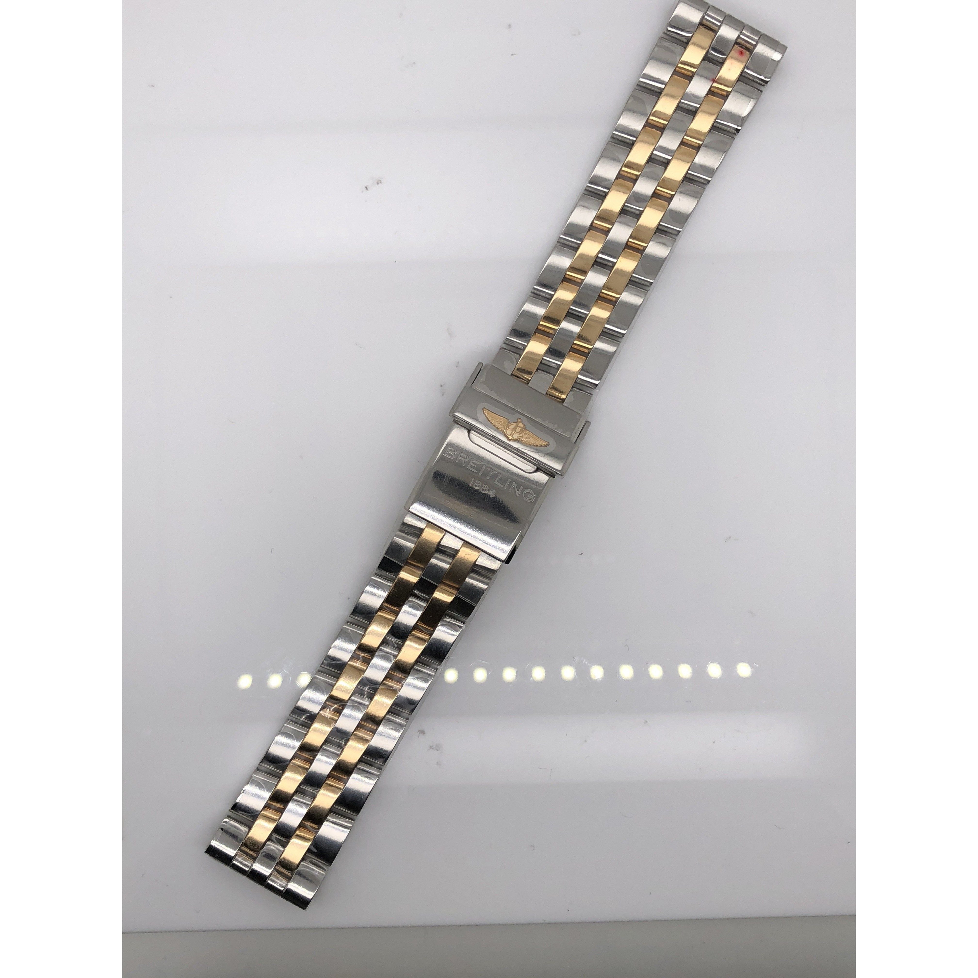 Breitling Two Tone Stainless Steel Strap Deployment Buckle 18 16mm