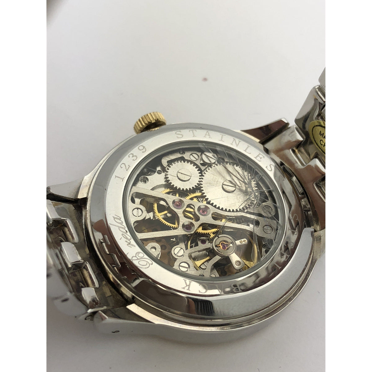 Breda Unisex Silver Dial Two Tone Stainless Steel Watch 1239-1