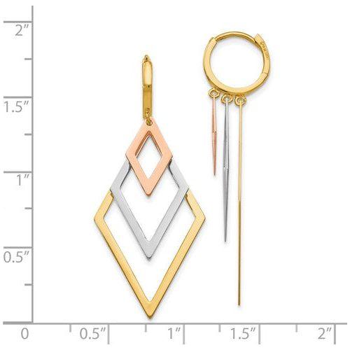 EARDDQGLE1227 Leslie's 14k Tri-Color Earrings