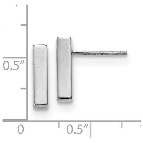 EARBBQGLE1493 Leslie's 14K White Polished Post Earrings