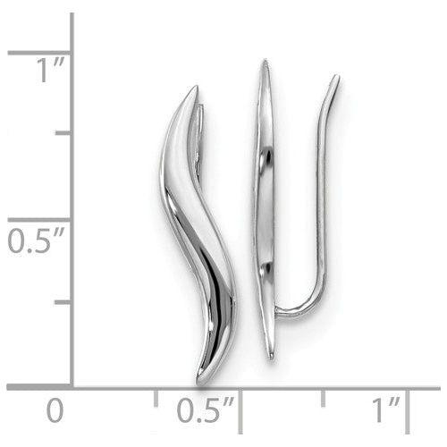 EARDDQGLE1505 Leslie's 14K White Polished Fancy Ear Climber Earrings