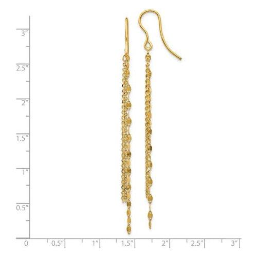 EARDDQGLE1718 Leslie's 14K Polished Tassle Dangle Shephard Hook Earrings