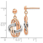 EARDDQGLE649 Leslie's 14k Two-Tone (Rose And White) Polished Post Dangle Earrings