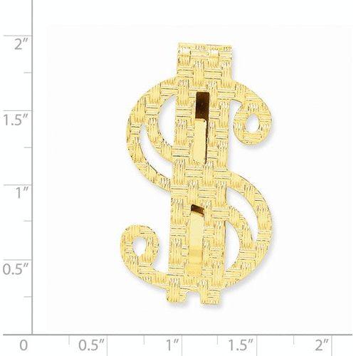 14k Polished Dollar Sign Money Clip