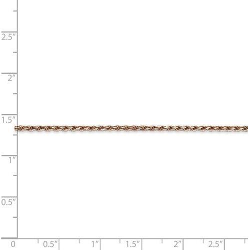 BRQGR014-7 14k Rose Gold 1.8mm D/C Rope Chain