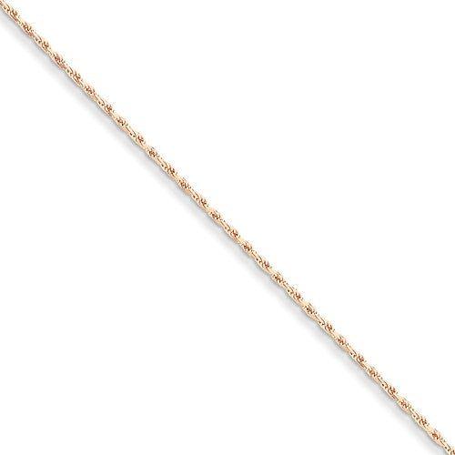 BRQGR014-7 14k Rose Gold 1.8mm D/C Rope Chain