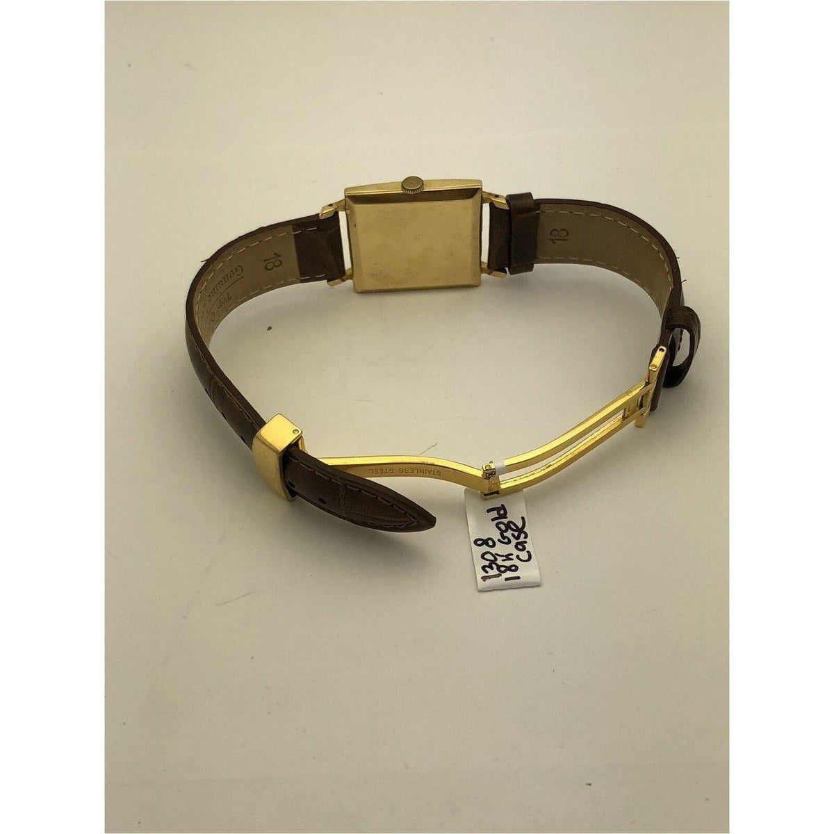 Girard Perregaux Men's 18K Gold Case Silver Dial Leather Band Watch 1308