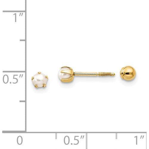 EARBBQGSE265 14k Madi K Reversible FW Cultured Pearl And Bead Earrings