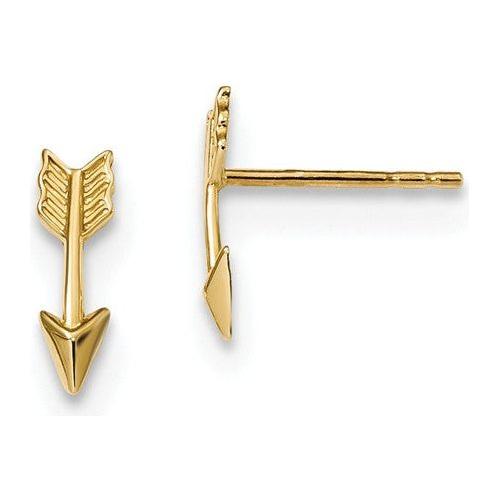 EARBBQGTC1006 14k Gold Polished Arrow Post Earrings