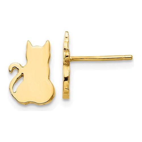 EARBBQGTF536 14K Cat Earrings