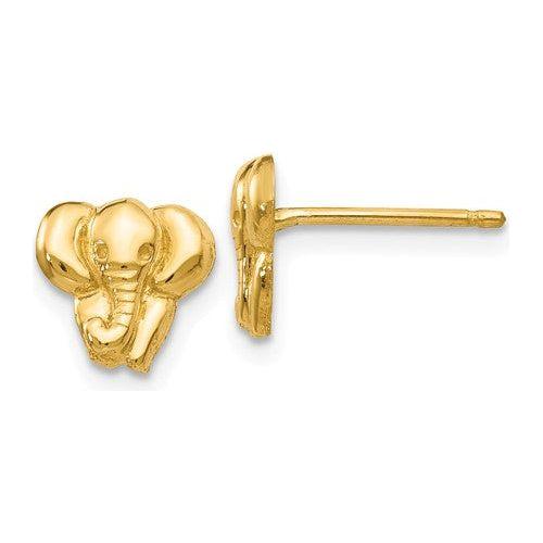 EARBBQGTF540 14K Elephant Earrings