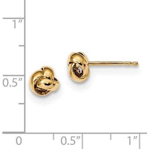 EARBBQGTL1046 14k Gold Polished Love Knot Post Earrings