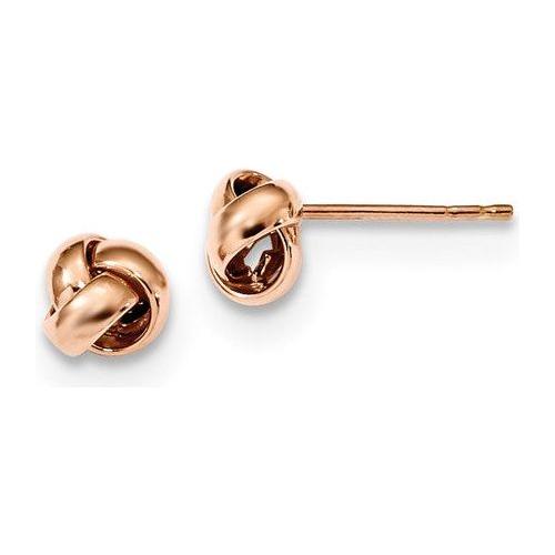 EARBBQGTL1046R 14k Rose Gold Polished Love Knot Post Earrings