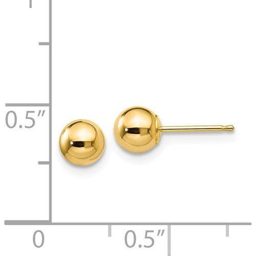EARBBQGX5MMG 14k Polished 5mm Ball Post Earrings