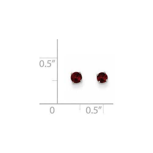 EARBBQGXBE109 14k White Gold 3mm Garnet Stud Earrings