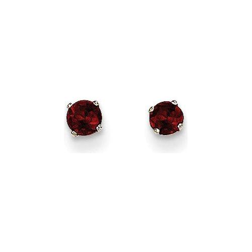EARBBQGXBE109 14k White Gold 3mm Garnet Stud Earrings