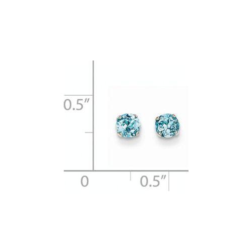 EARBBQGXBE132 14k White Gold 4mm Blue Topaz Stud Earrings