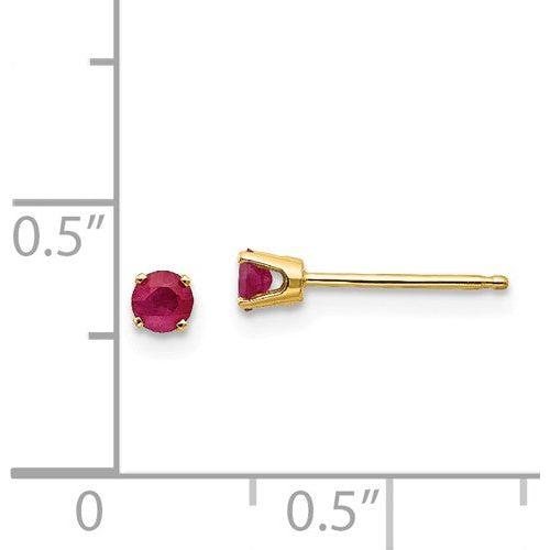 EARBBQGXBE43 14k 3mm July/Ruby Post Earrings