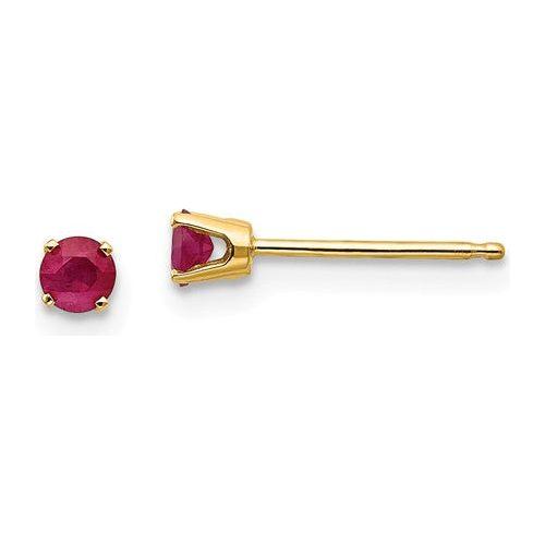 EARBBQGXBE43 14k 3mm July Ruby Post Earrings