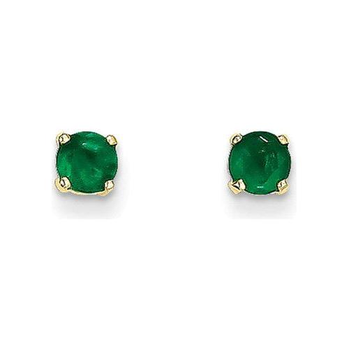 EARBBQGXBE53 14k 4mm May/Emerald Post Earrings