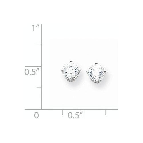 EARBBQGXE72WCZ 14k White Gold 5mm Cubic Zirconia Earrings