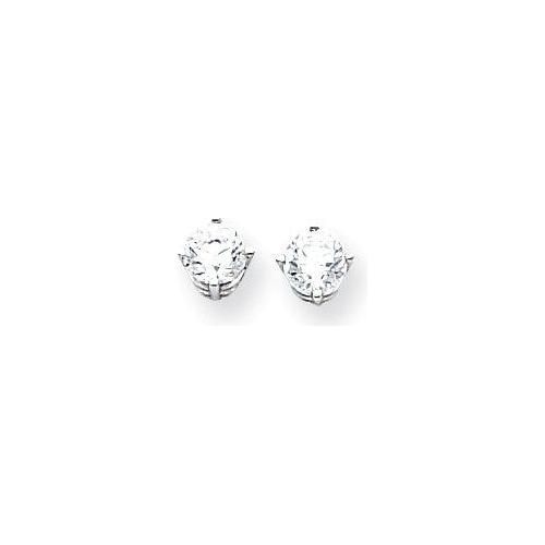 EARBBQGXE72WCZ 14k White Gold 5mm Cubic Zirconia Earrings