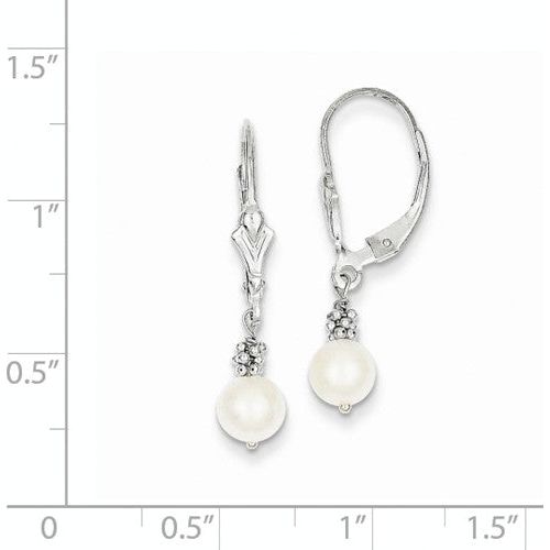 EARDDQGXF215 14K White Gold (5-6mm) FW Cultured Pearl Leverback Earrings