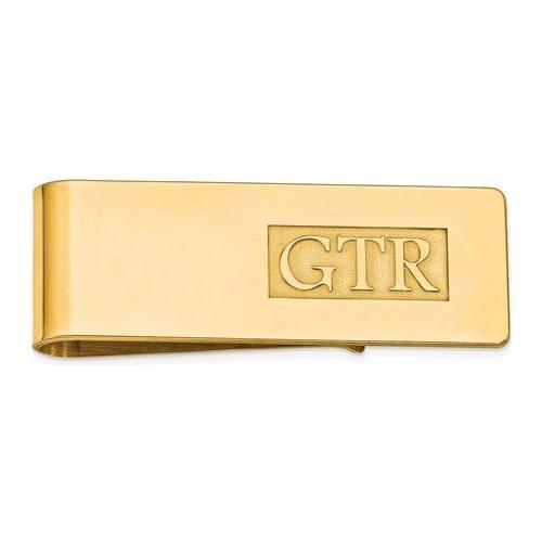 MCQGXNA607Y 14k Raised Letters Polished Monogram Money Clip