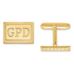 CLQGXNA615Y 14k Recessed Letters Rectangle Monogram Cuff Links