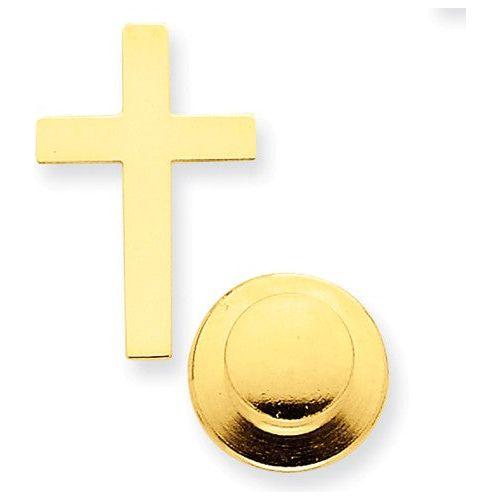 TTQGXR462 14k Polished Cross Tie Tac – ELI ADAMS JEWELERS