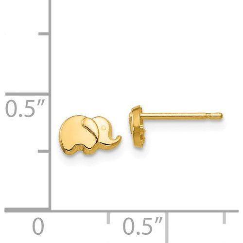 EARBBQGYE1759 14k Polished Elephant Post Earrings