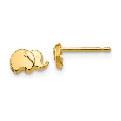 EARBBQGYE1759 14k Polished Elephant Post Earrings