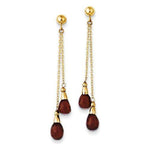 EARDDQGYE895 14k Garnet Dangle Earrings