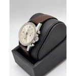 Heuer Men’s Carrera Silver Dial Brown Leather & Stainless Steel Strap Vintage Watch 2447T