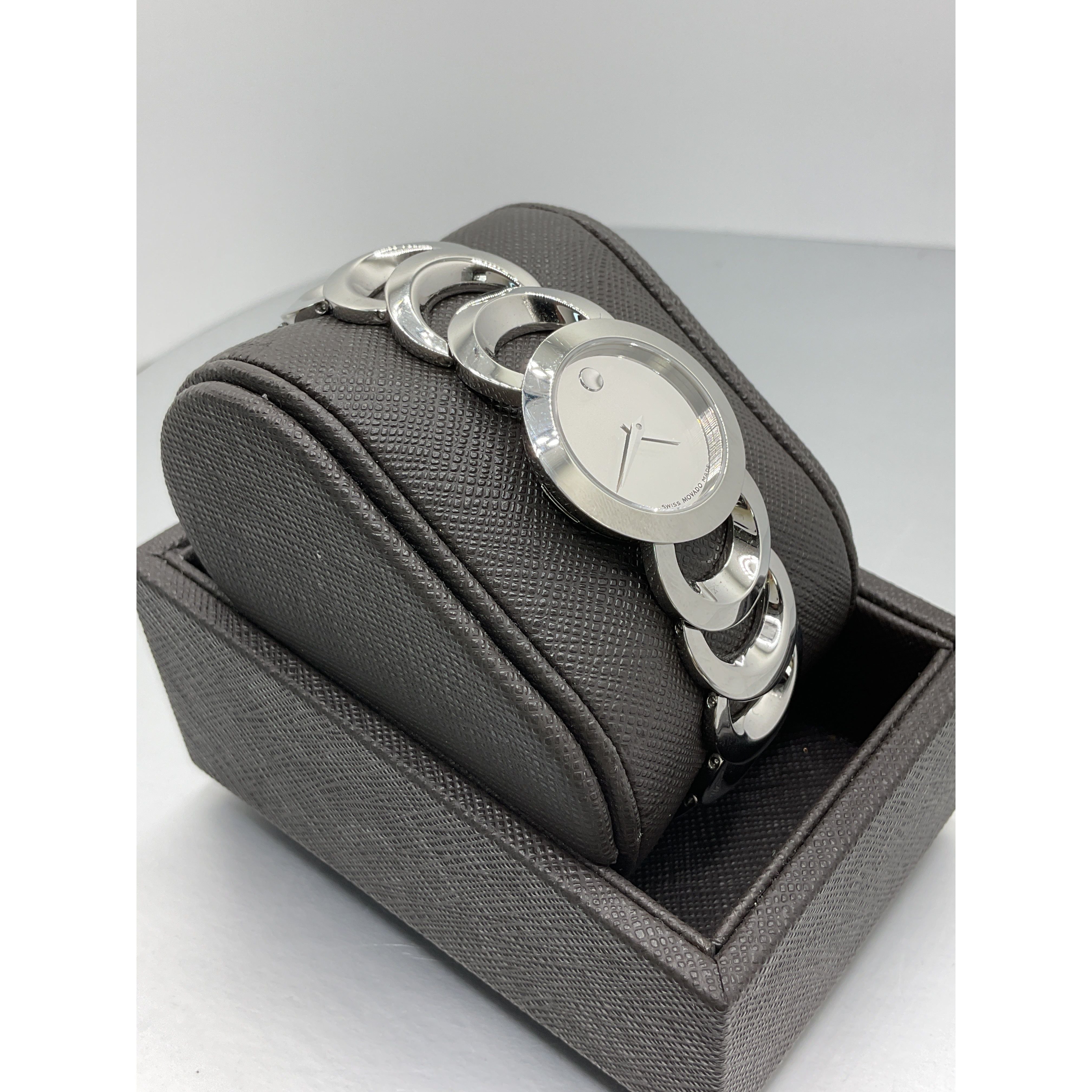 Movado Ladies Moon Bear Rondiro Mirror Dial Stainless Steel