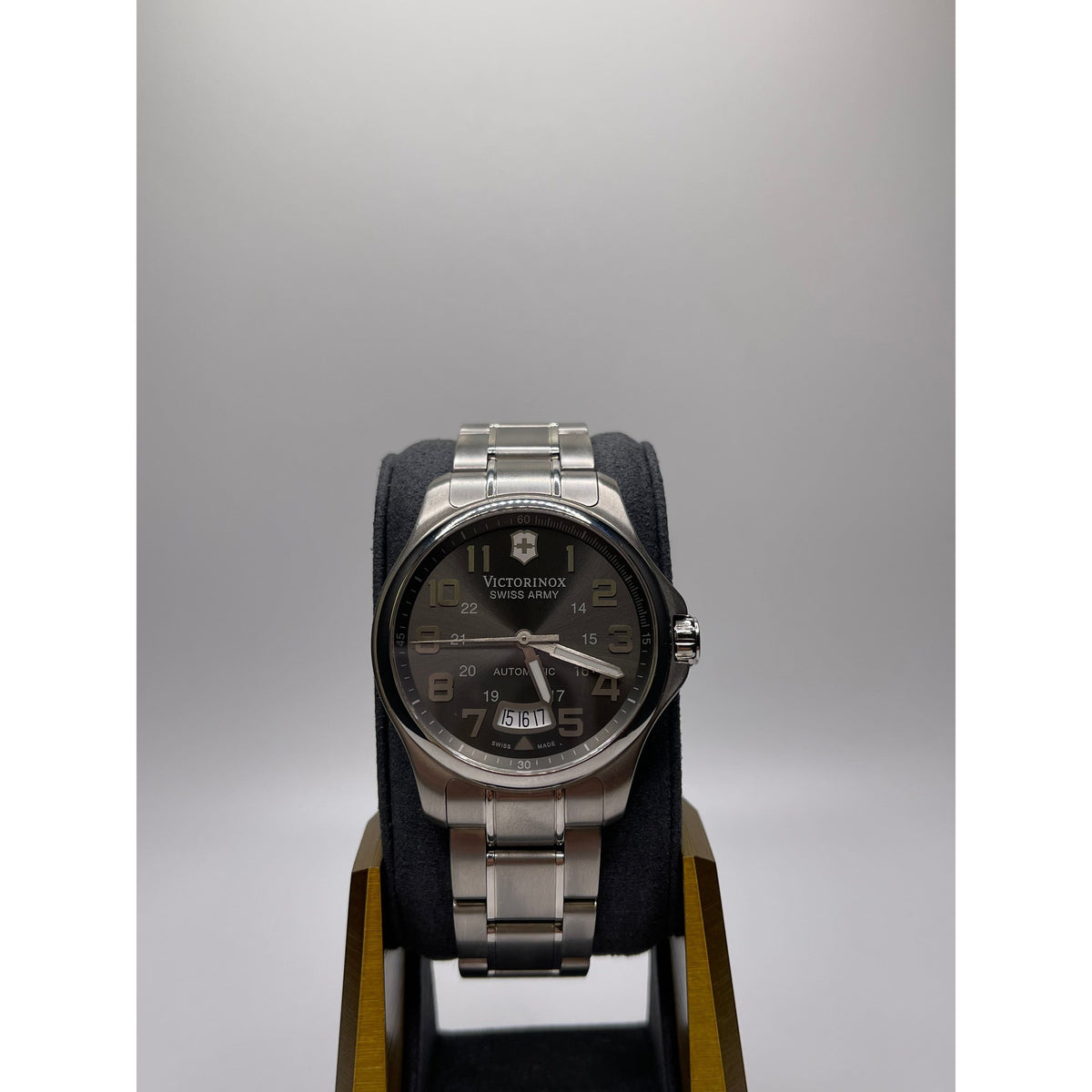 Victorinox Men's Dark Gray Dial Stainless Steel Bracelet Automatic Watch 241373