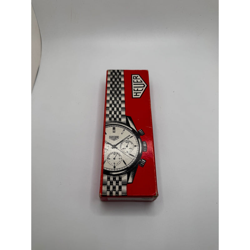 Heuer Men’s Carrera Silver Dial Brown Leather & Stainless Steel Strap Vintage Watch 2447T