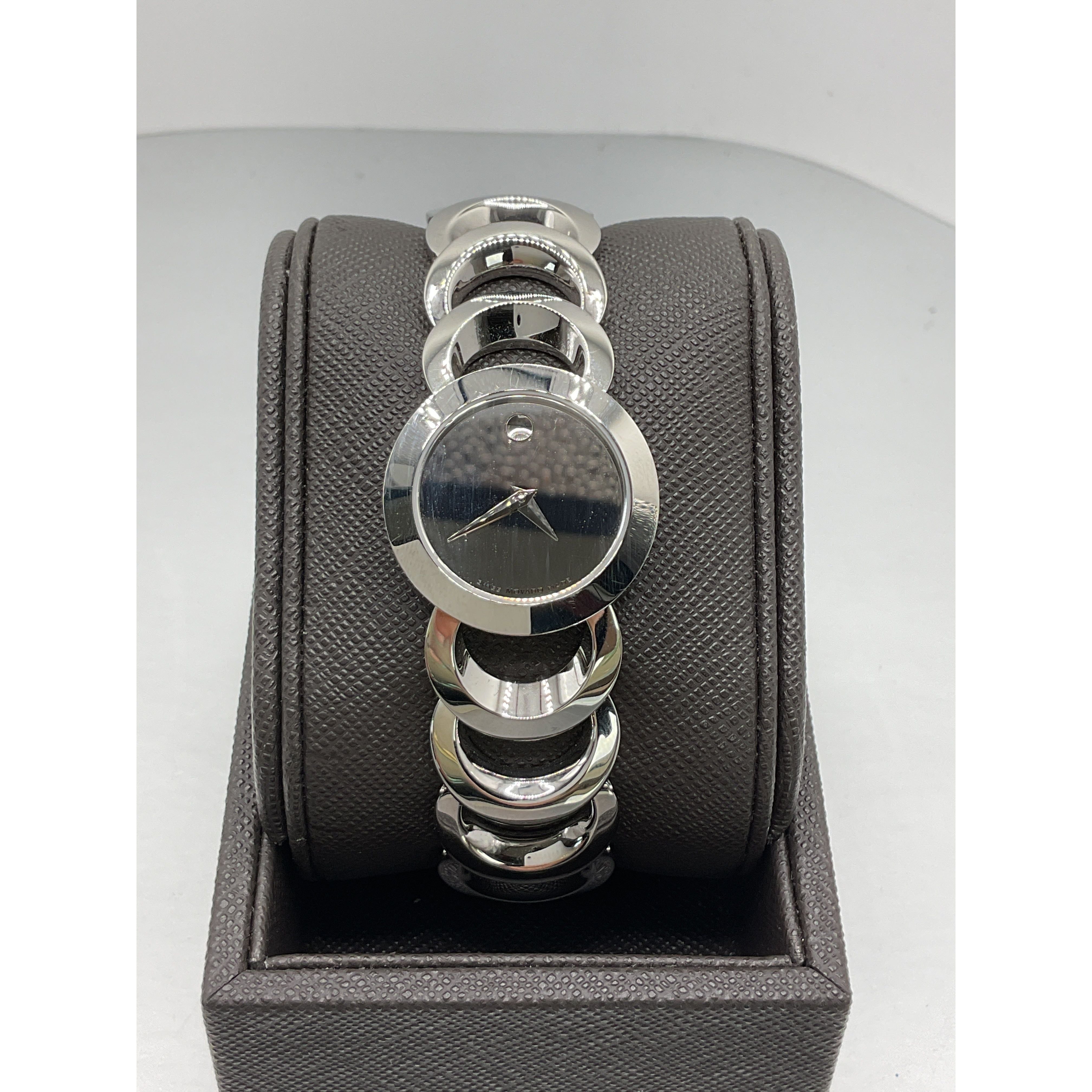 MOVADO シルバー 円形掛時計 Movado Ladies Moon Bear Rondiro Mirror Dial Stainless Steel