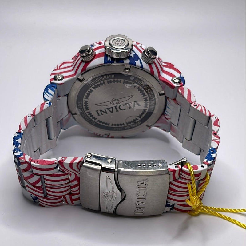 Invicta Pro Diver Silver Dial Red, White & Blue Stainless Steel Bracelet Men's Watch IN32631