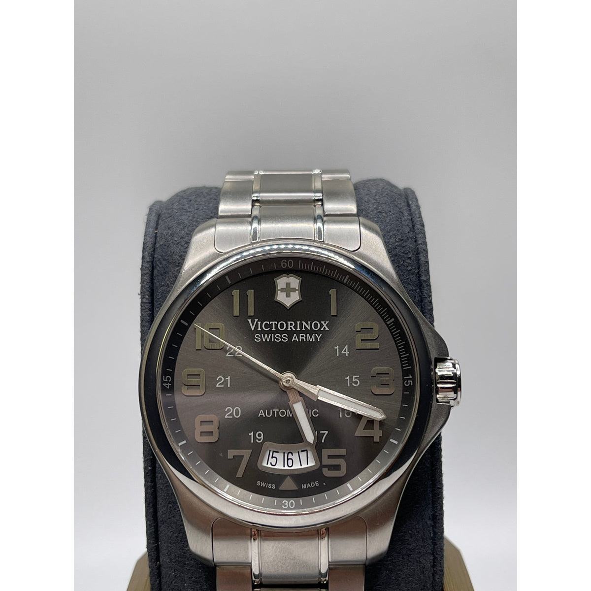 Victorinox Men's Dark Gray Dial Stainless Steel Bracelet Automatic Watch 241373