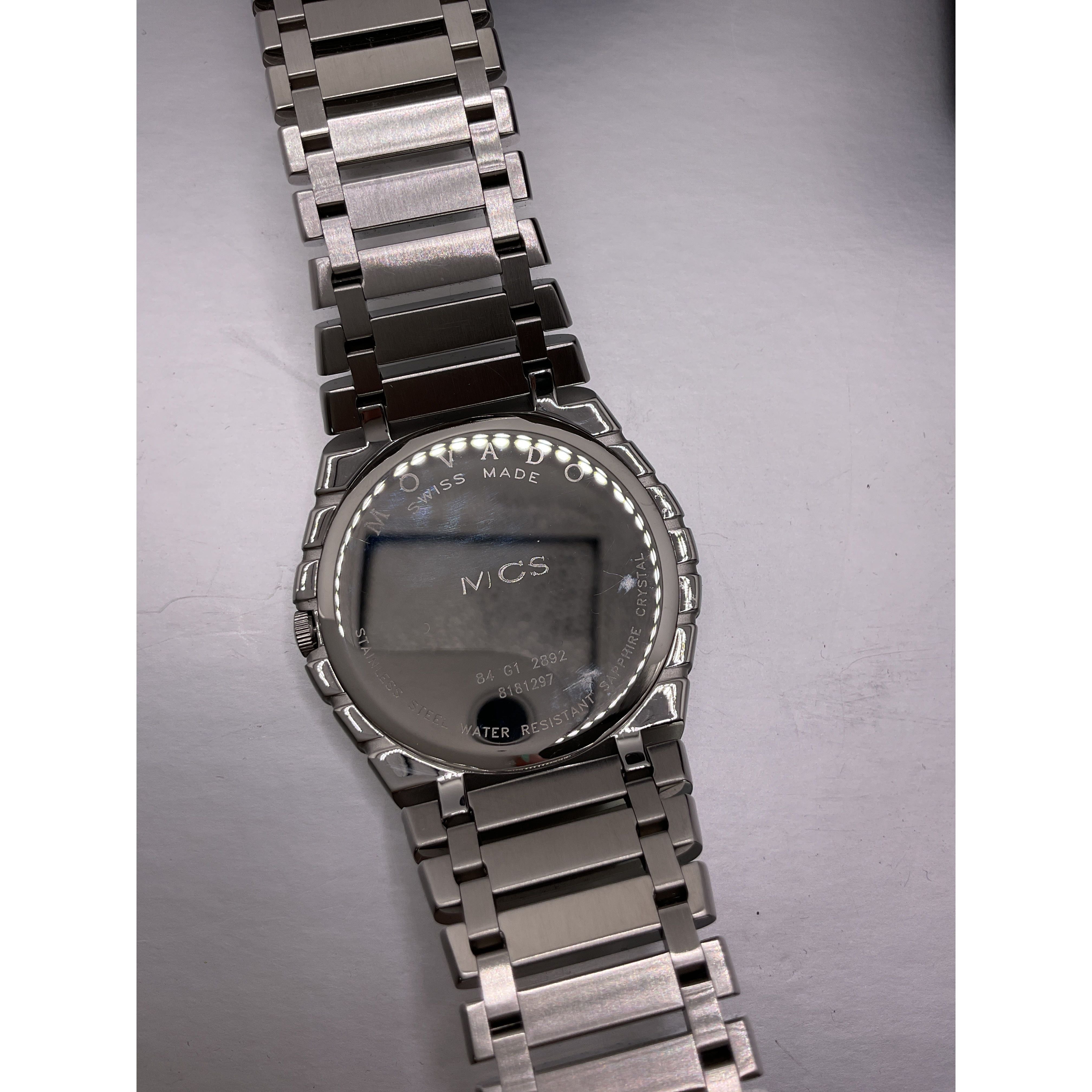 Movado Men's Riveli Black Dial Stainless Steel Watch 84.G1.2892