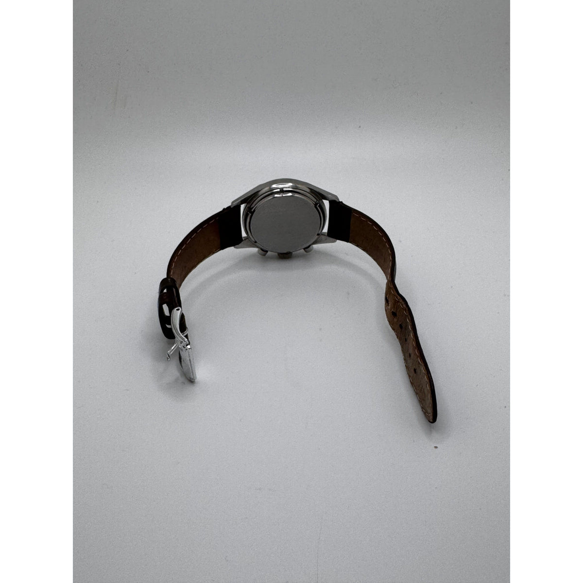 Heuer Men’s Carrera Silver Dial Brown Leather & Stainless Steel Strap Vintage Watch 2447T