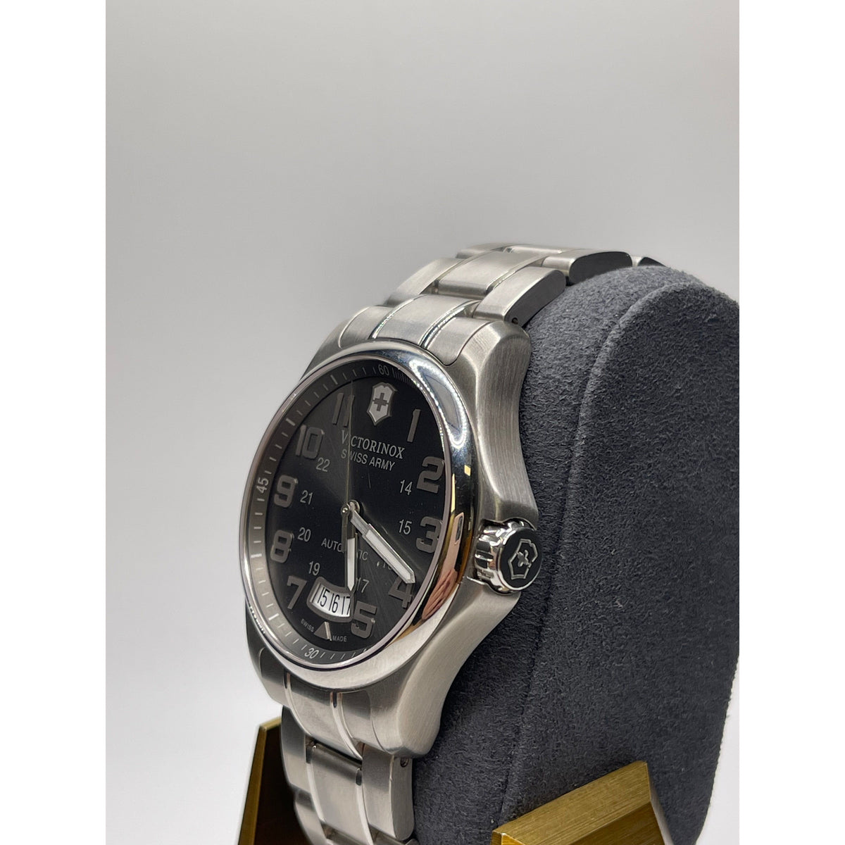 Victorinox Men's Dark Gray Dial Stainless Steel Bracelet Automatic Watch 241373